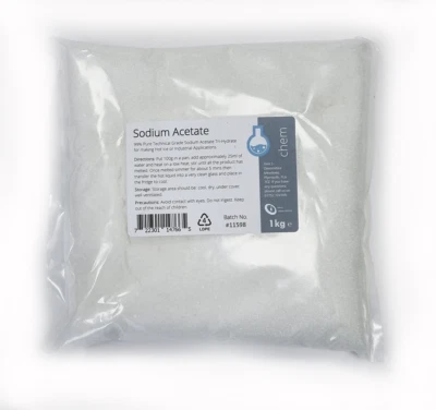 INTRALABS 1kg Sodium Acetate Trihydrate - 99+% grade. HOT ICE
