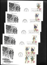 US FDC 1975 Military Services 5 First Day Covers by Artcraft Scott 1565-68  |