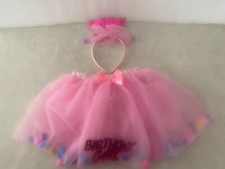 Claire's Girl's Pink Birthday Tutu with Headband