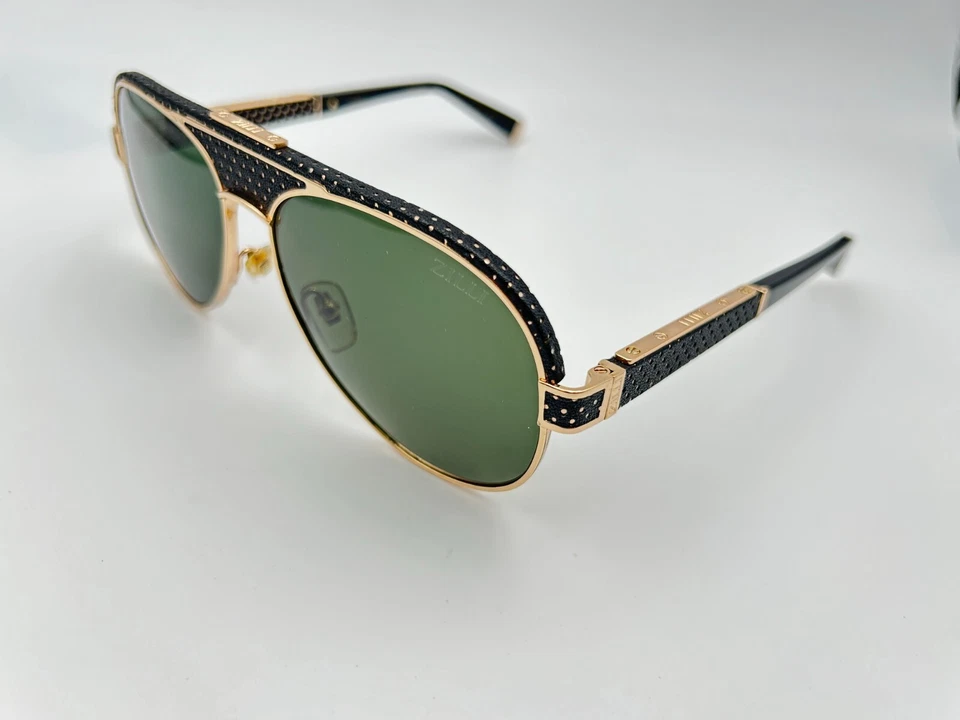 Gafas de sol Zilli Zeiss polarizadas titanio ZI 65047 C02 dorado negro verde aviador Foto 3 de 4