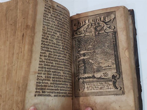 1755 antique GERMAN BIBLE PRAYERS or DEVOTIONS CHRISTENTHUM alle tage CATHOLIC?