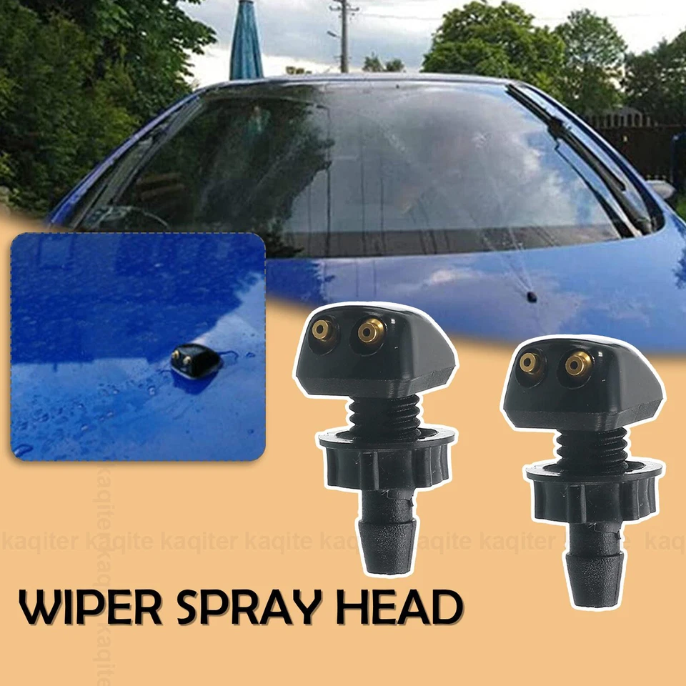 Kit universal de chorro de agua para limpiaparabrisas de doble orificio para automóvil de 2 piezas Foto 2 de 4