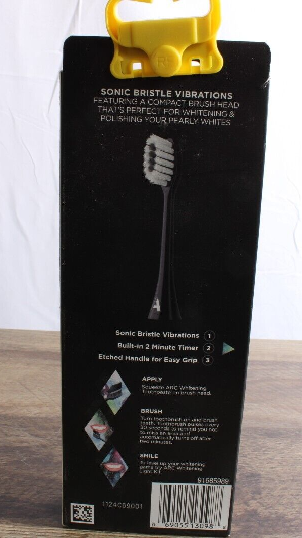 New ARC Plastic Sonic Power Toothbrush + Travel Case Black Color eBay
