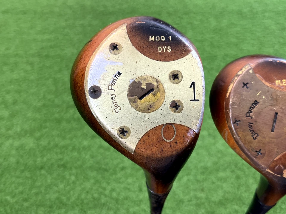 TONEY PENNA PERSIMMON MOD 1 DRIVER + 4 & 5 WOOD SET Right Steel Stiff Vintage - Image 2 of 4