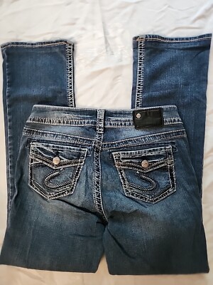 Silver Suki Fluid Denim Jean's Suki Mid  Slim Boot  W27/L33