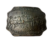 VINTAGE 1970s AMERICAN EXPRESS CO. WELLS BUTTERFIELD & CO. BELT BUCKLE