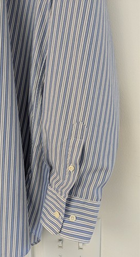 David Donahue Dress Shirt in Blue and White Stripe Men's 16 34/35 - Picture 6 of 15