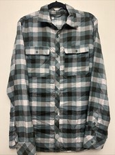 Goodfellow men  s button up casual shirt, medium, green plaid NWT