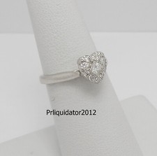 1/2CT Natural Diamond Heart Halo Engagement Wedding Bridal Ring 10K White Gold