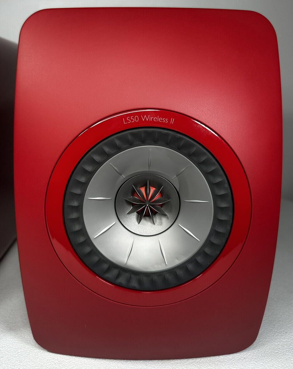 KEF LS50 Wireless II (Crimson Red) Powered stereo speakers with Wi