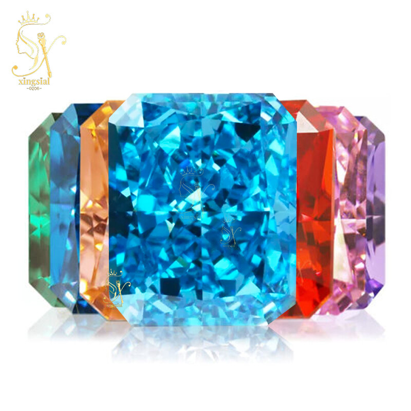 Piedra suelta de circonita cúbica de diamante de alto carbono 5A color hielo triturado radiante