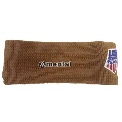 Cooles Stirnband USA Snowboad Team Amerika Mental Gear Knit Band Braun Fleece
