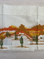 VTG/Retro Novelty MCM Valance Southwestern Dessert Cactus Orange W66 x L 11 NOS