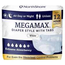 NorthShore MEGAMAX White Pack Adult Nappy (6500ml Capacity)