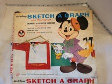 Vintage Walt Disney Sketch-A-Graph z pantografem (#502) RZADKI - Ohio Art Company