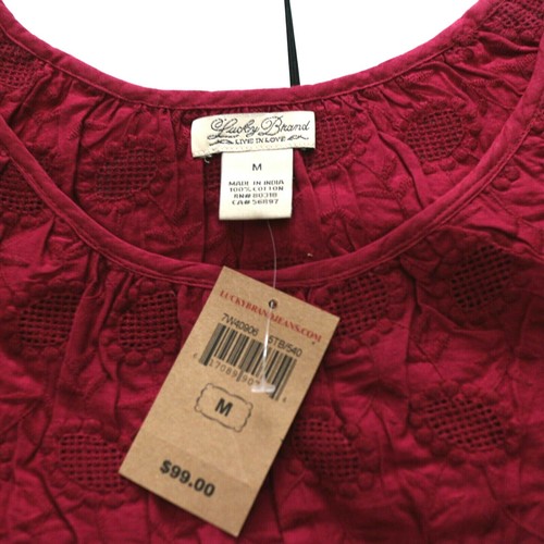 NWT LUCKY BRAND Taylor Eyelet Embroider Floral M Medium Blouse Tunic Top NEW $99 - Picture 7 of 7