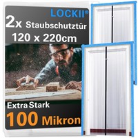 Lockii® 2X StaubschutztüR Mit 120 Cm X 220 X 100 Cm, Transparant