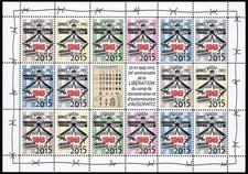 PE669FD Feuillet 18 vignettes "70 ans LIBÉRATION CAMP AUSCHWITZ 1945-2015"