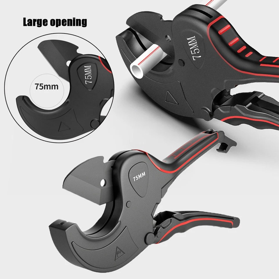 Pipe Cutter 42/63/75MM Large PVC Cutter Ratchet Water Hose Plumbing Plumbers ' - Image 2 of 4