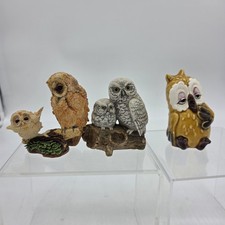 Vintage Hamilton Collection Owl Figurines Lot Of 3 Napcoware Resin Ceramic Decor