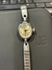 Womens Vintage Timex Watch 17mm Silver Tone Expansion Band Oval Dial Manual Wind