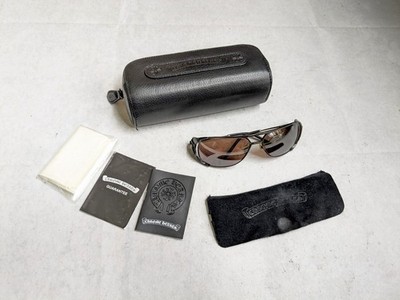 CHROME HEARTS Jones Sunglasses Brown Cross Sterling Silver Japan