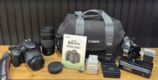 Canon Rebel T3i Digital SLR with 18-135mm and 75-300mm Lenses Charger Bag Manual