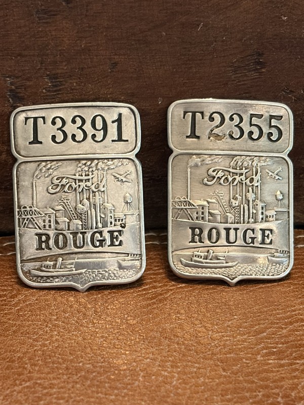 Antique set  Employee Badges FORD ROUGE 