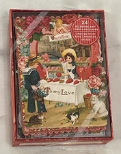 Boxed Ephemera Valentines Day Cards (24) Envelopes Punch Studio Boxed Mixed Rare