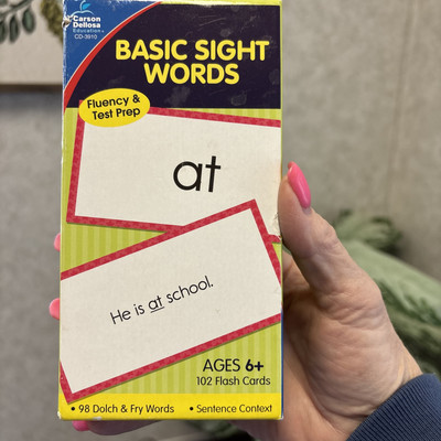 basic SIGHT WORDS 102 FLASH CARDS fluency and test prep AGES 6 UP super con! EDU