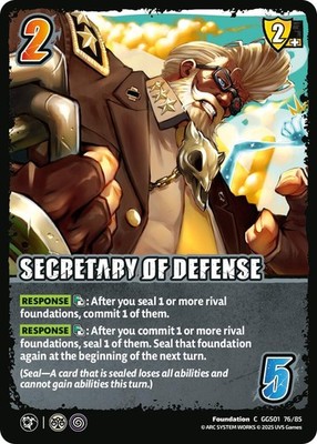 Normal - SECRETARY OF DEFENSE - GGS01 76/85 - GUILTY GEAR -STRIVE- - NM