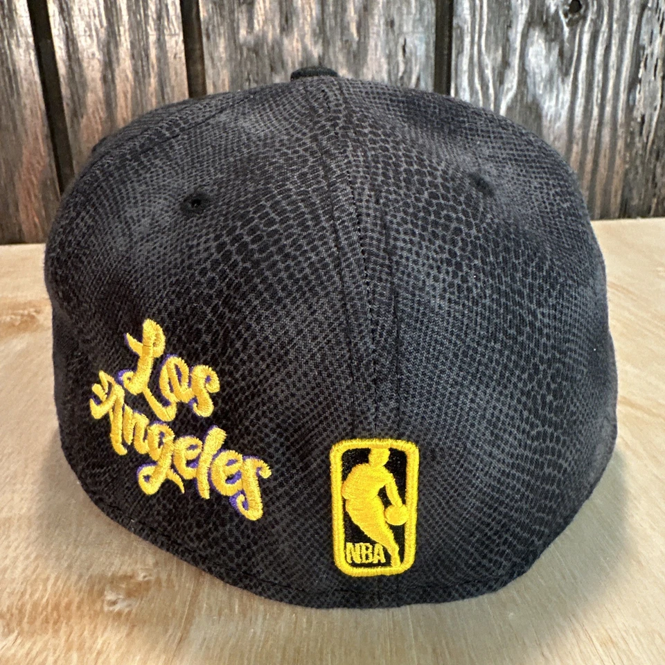 Los Angeles Lakers Snake Print Hat Cap New Era 7 1/2 17x Championships Snakeskin - Image 3 of 4