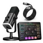 FIFINE Gaming Equipment Bundle, Dynamic XLR/USB Gaming Microphone Set With Mixer