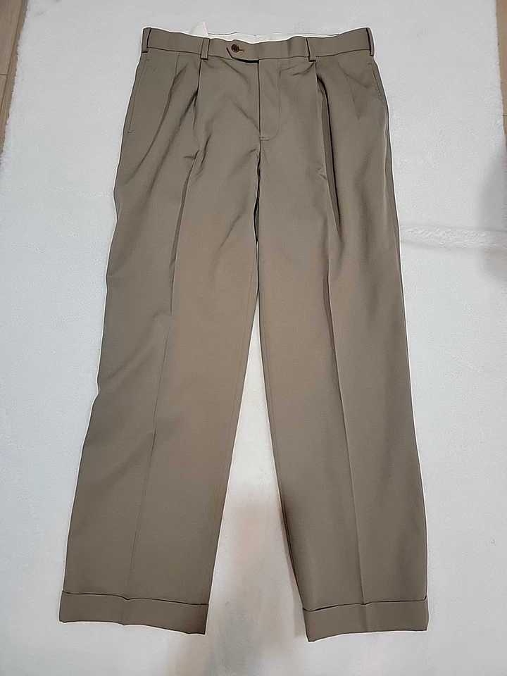 1818 MADISON Brooks Brothers Men's Brown Wool Dress Pants 35X30 NEW #A - Image 3 of 4