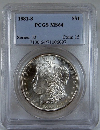 1881-S $1 MORGAN SILVER DOLLAR  PCGS MS64 OLD GEN 4 HOLDER INVESTMENT GRADE COIN