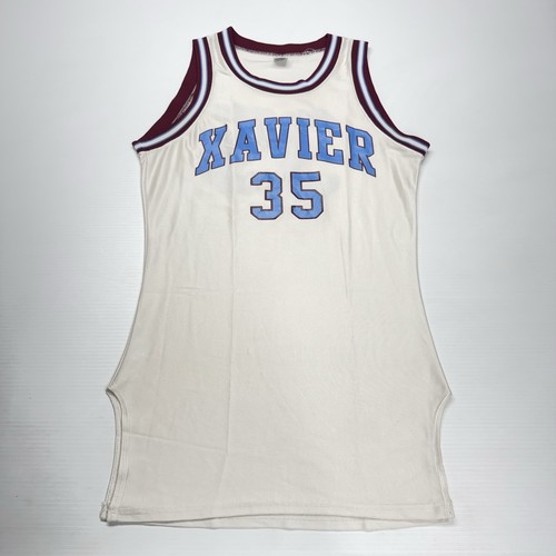 Vtg 90s Russell Athletic Xavier University Home Basketball Jersey 46 L USA Sport