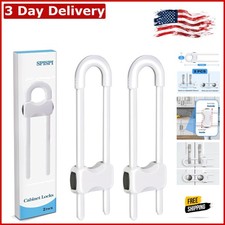 U-Shaped Baby Proof Cabinet Locks - Easy Install Child Safety Latches Pack of 2