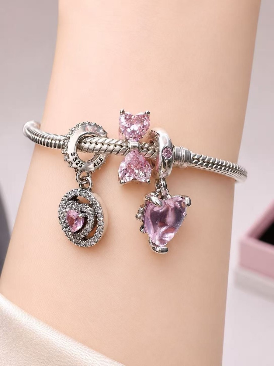 PANDORA #792654C01 Pink Heart Charm Pendant WITH BOX View 5