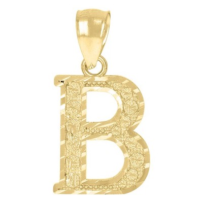 10kt Gelbgold Unisex Initiale B Alphabet Charm Anhänger