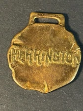 Unusual Watch Fob With “ Herrington” On Gold Tone Metal