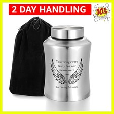Polished Memorial Urn for Ashes - Cherished Keepsake with Angel Wings Design