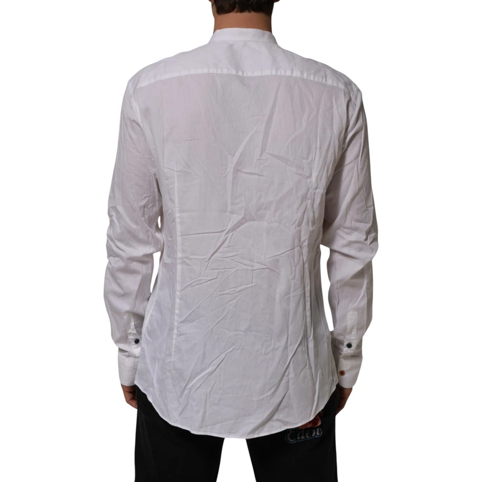GRIS DANIELE ALESSANDRINI Camisa Blanca Mangas Largas Vestido Hombre s. Etiqueta XL 150usd Foto 3 de 4