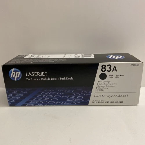 HP CF283AD 83A Black Ink Toner Cartridge Dual Pack New/Sealed BOX DAMAGE