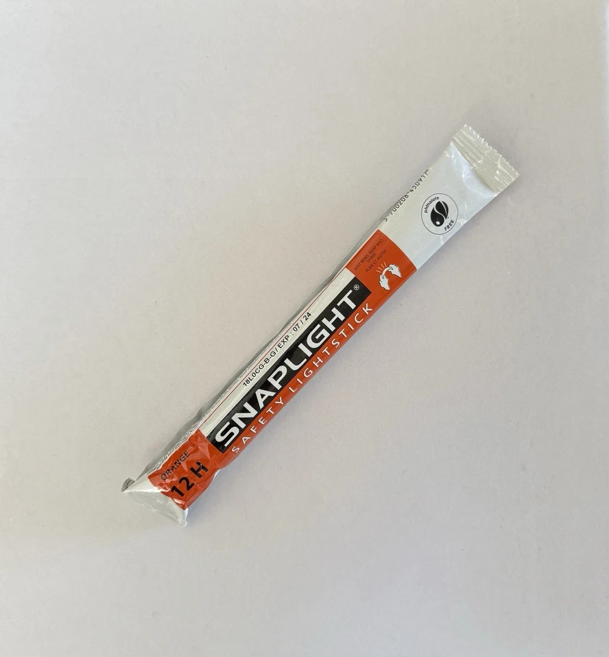 Cyalume SnapLight Leuchtstab, 6er Set, Oranges Knicklicht, Long Life 12h Militär