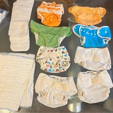 Colorful Reusable medium/ size 2 Cloth Diapers bundle Set of 8