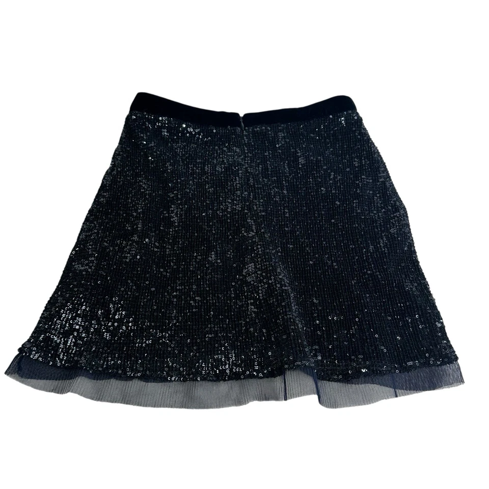 Minifalda Free People Wild Child azul pizarra lentejuelas malla dobladillo transparente talla 2 Foto 2 de 4