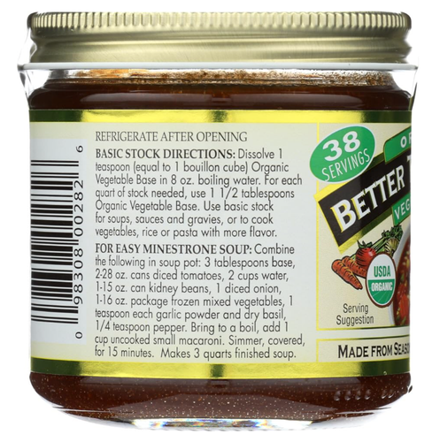 2 PACK Better Than Bouillon Organic Vegetable Base 8 OZ - Picture 2 of 3