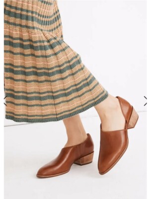 Madewell Lucie Leather Bootie Flats Cognac Brown Hybrid Slip-On Size 8.5 The Lucie Shoe in Leather | Madewell main image 2