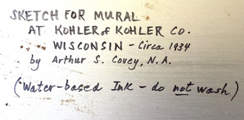 Arthur Sinclair Covey Sketch for Mural Circa 1934 Kohler of Kohler Co. Free Ship - Picture 4 of 4