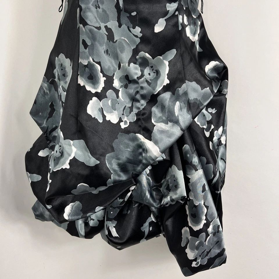 Vestido Jodi Kristopher para mujer talla 7 calce y acampanado mini sin mangas floral satinado Foto 3 de 4